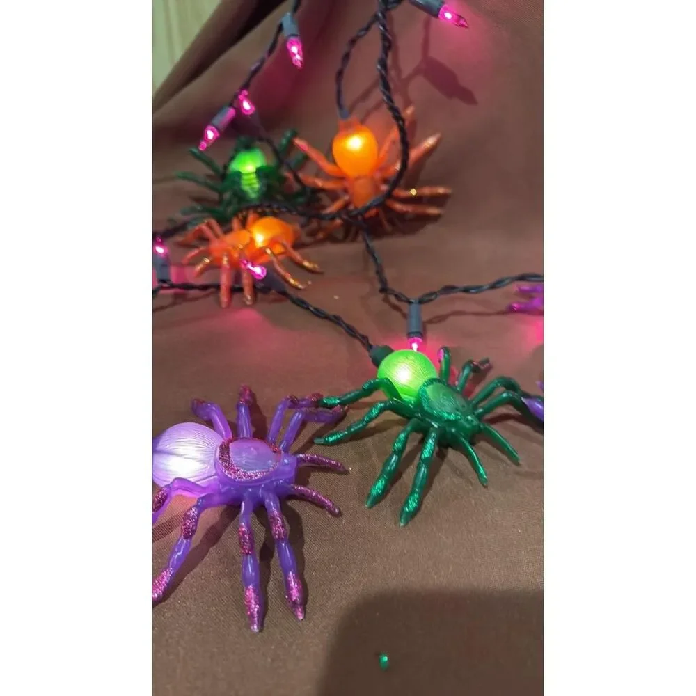 Halloween Sylvania Spider Curtain Lights  35 Lights Works